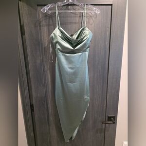 Elegant Satin Slip Dress in Light Blue